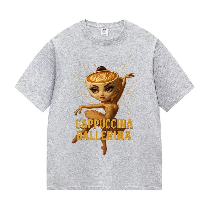 ZX Tee Funny Cappuccino Ballerina  Graphics Tee Shirt Fashion Cozy Hot Sale T-shirt Summer T-shirts women clothes my body my choice