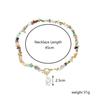 Necklace for Women Jewelry Gravel Beaded Natural Stone Necklace Handmade Colorful Stone Bracelet Necklace Women Beautiful Elegant Necklace for Her