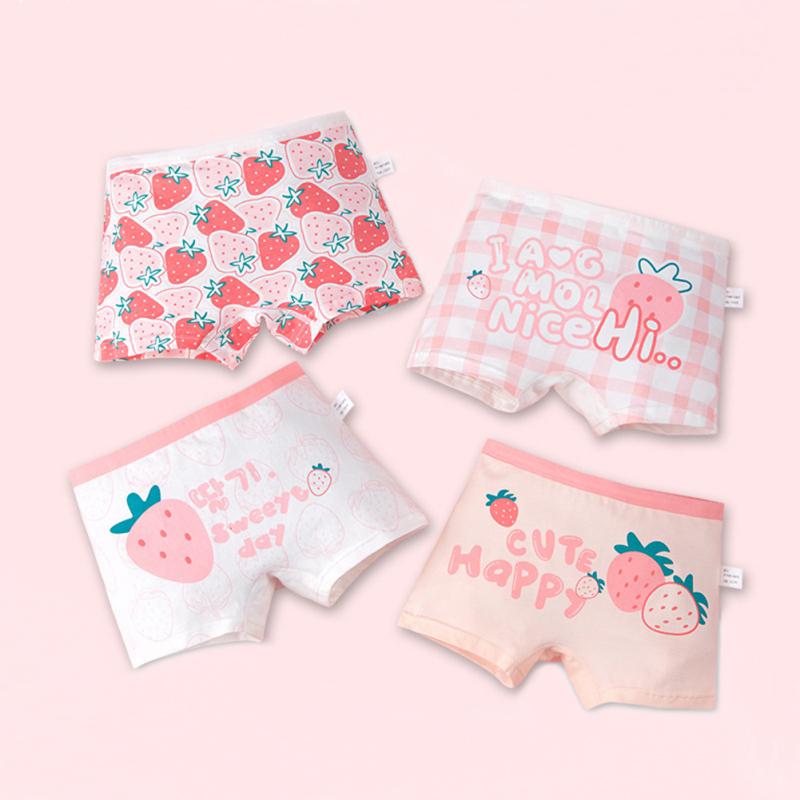 4pcs Girls' Panties Cotton Kids Briefs Underpants Children's Underwear