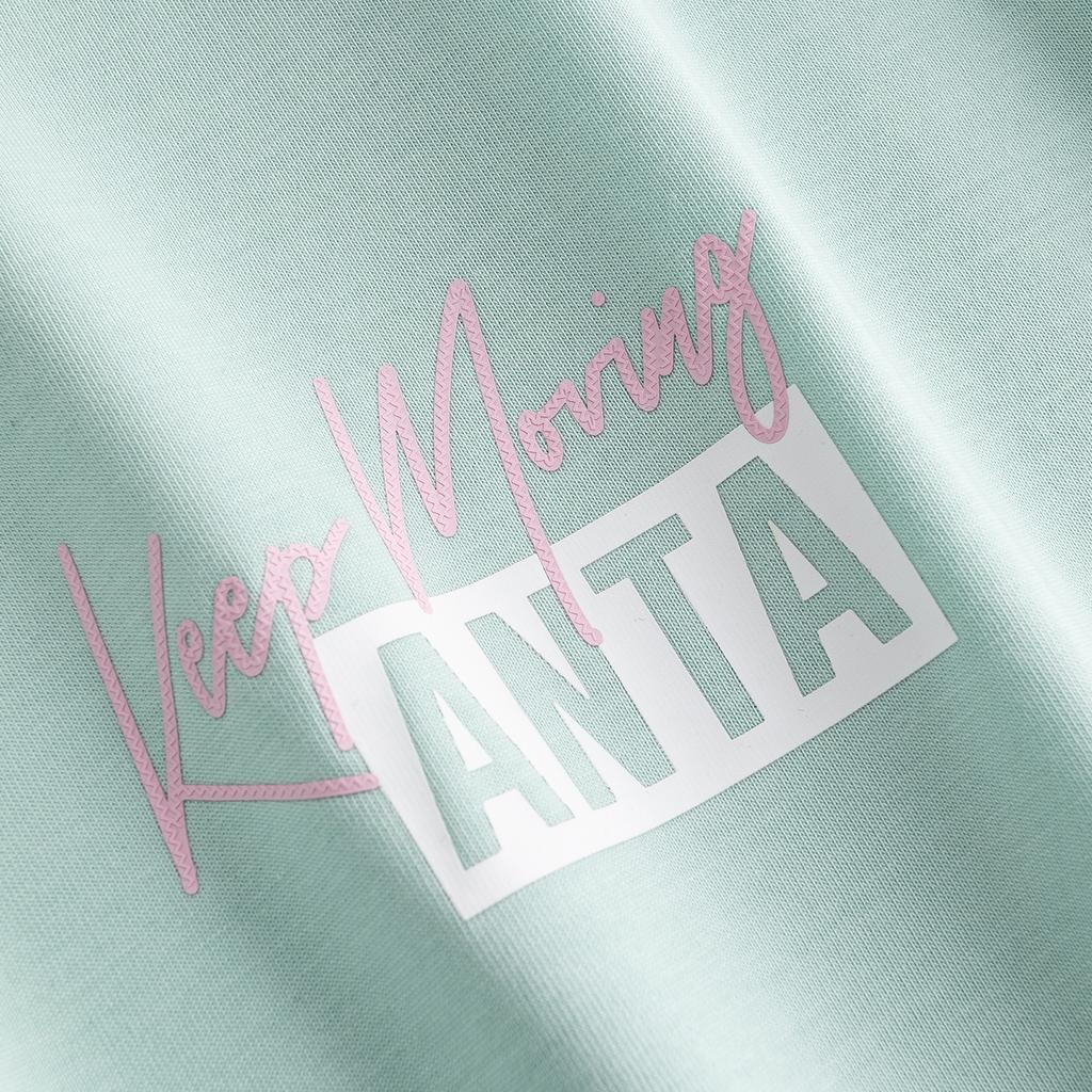 Anta Short Sleeve Knitted T-Shirt Summer Loose Casual Tee Unisex tops Rain-Mist-Blue 972628106-2