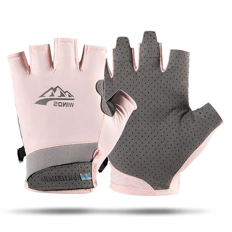 Ice Silk Unisex Fingerless Gloves: Lightweight Sun Protection for Outdoor Activities
