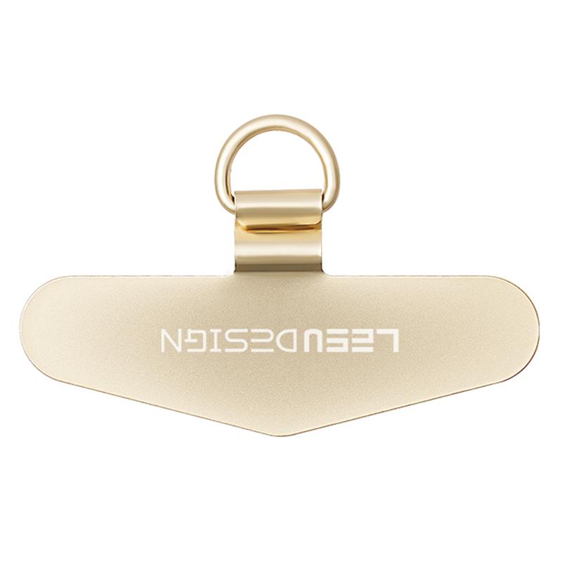 LEEU DESIGN Cordão para Celular Aba de Fixação Patch de Metal com Fivela