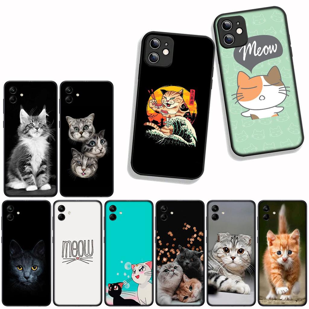 For Apple iPhone 16 15 14 Plus 13 12 Mini 17 Pro Max + 16E Air 16+ ProMax Phone Cover Case Cute Cat Meow