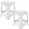 KADAX Rattan Kitchen Stool White 2pcs