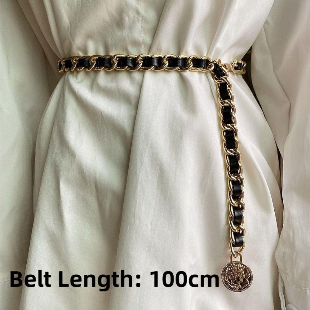 Long Thin Tassel Strap Girdle Metal Waist Link New Waist Chain Belt  for Women