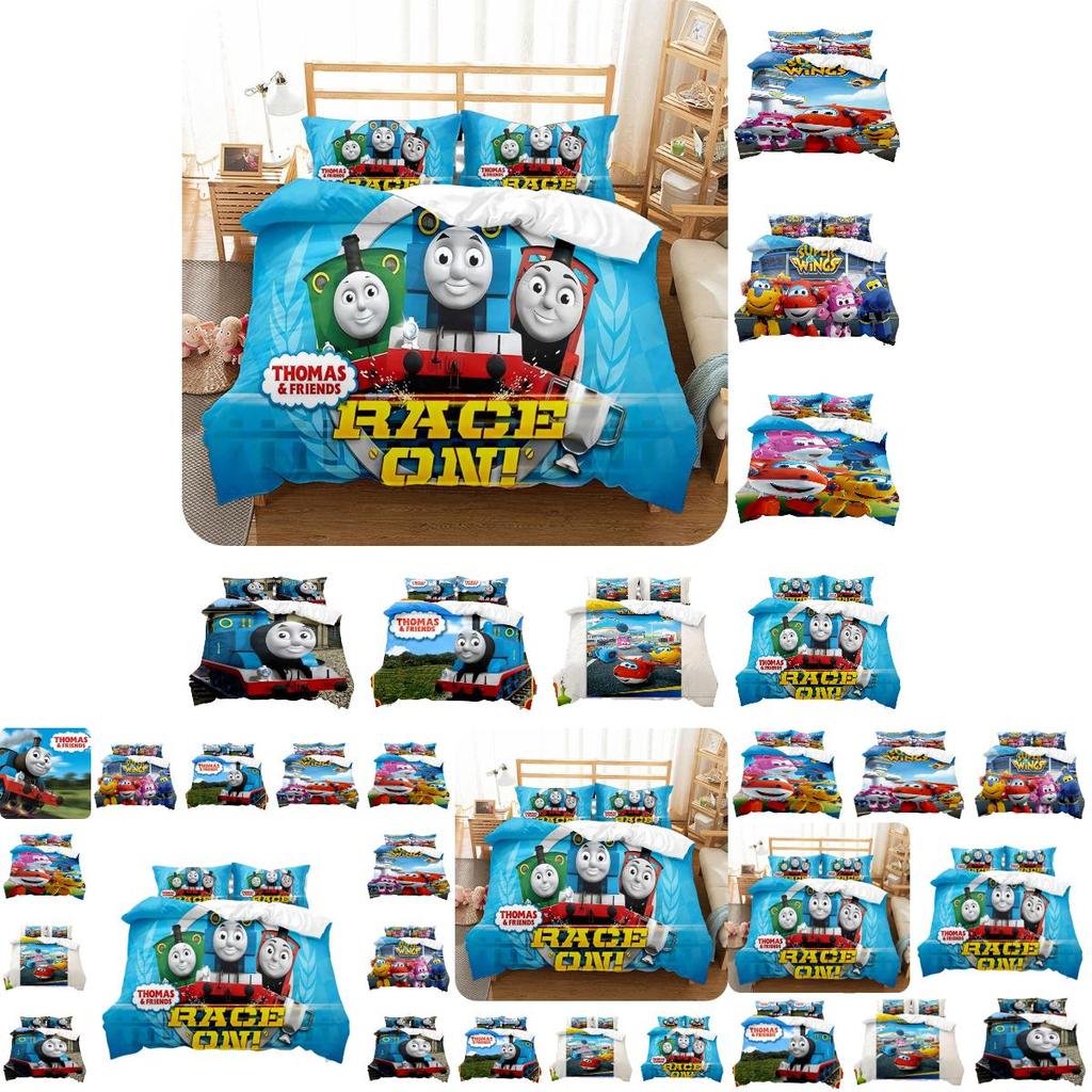High-quality Thomas Cartoon Digital Print Bedding Set Flower Pattern Suitable For 1.8m Bed