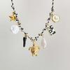 Flower Ocean Shell Sun Pendant Necklace Braided Cord 304 Stainless Steel Women's Stylish Gift Jewelry 40cm(15.7") + 5cm(2") long