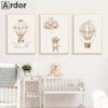 Cartoon Bear Wall Art Print Nursery Canvas Painting Star Hot Air Balloon Poster Prints Nordic Wall Pictures Baby Room Decoration