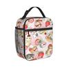 Sharks and Kittens Lunch Bag For Girls  Print Lunch Box Fun School Cooler Bag Portable Waterproof Thermal Tote Handbags