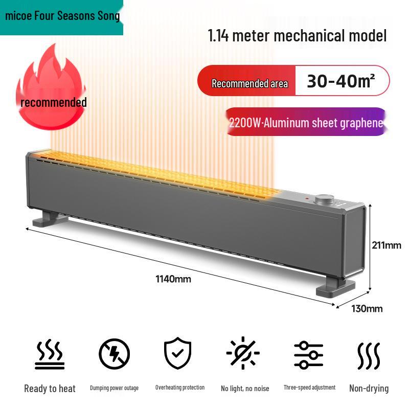 Graphene Skirting Board Heater: Energy-Saving Winter Floor Blower 2025