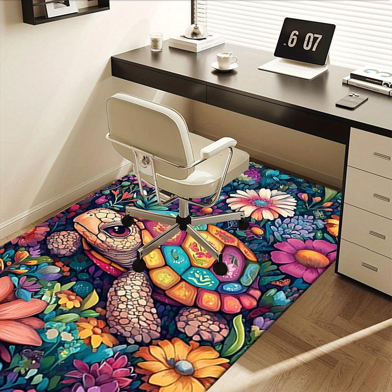 Colorful Turtle Chair Mat Office Carpet for Home Decor, Sofa Rug, Gift for All Rooms