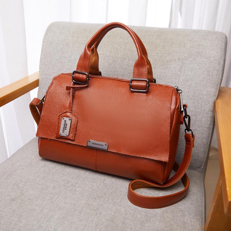 Fashion Handbag Versatile Women Leather Bag Casual Solid Color Large Capacity Shoulder & Crossbody Bags
