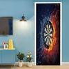 Yoga Sports Pattern Door Stickers Football Basketball 3d Wallpaper Bedroom Boys Room Glass Window Privacy Cover Entrance Poster