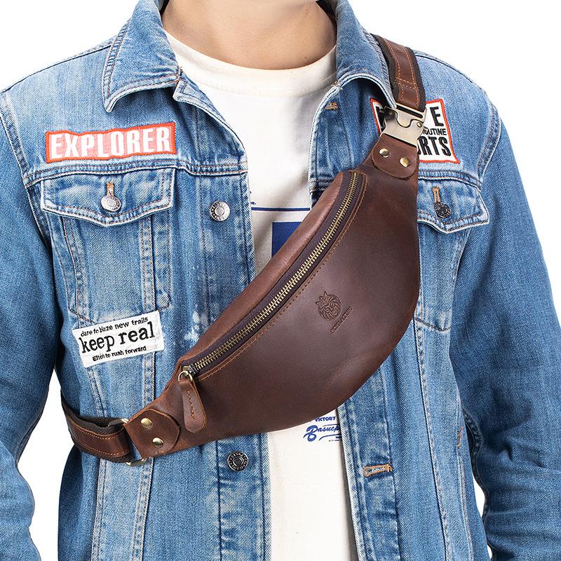 Men's Casual Multi-functional Trendy Crossbody Backpack with Chest Pocket Casually