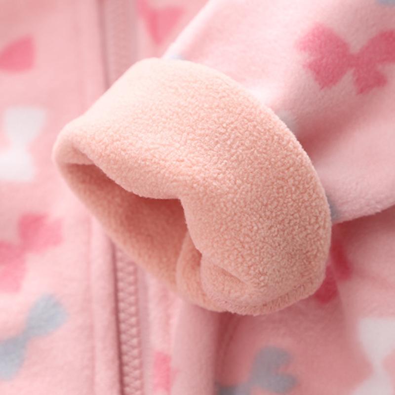 Dětská 0-5 let fleecová bunda pro kluky a dívky jarní a podzimní kabát s dlouhým rukávem