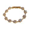 Silver Gold Finish Cz Square Link Bracelet For Women Stylish Gift