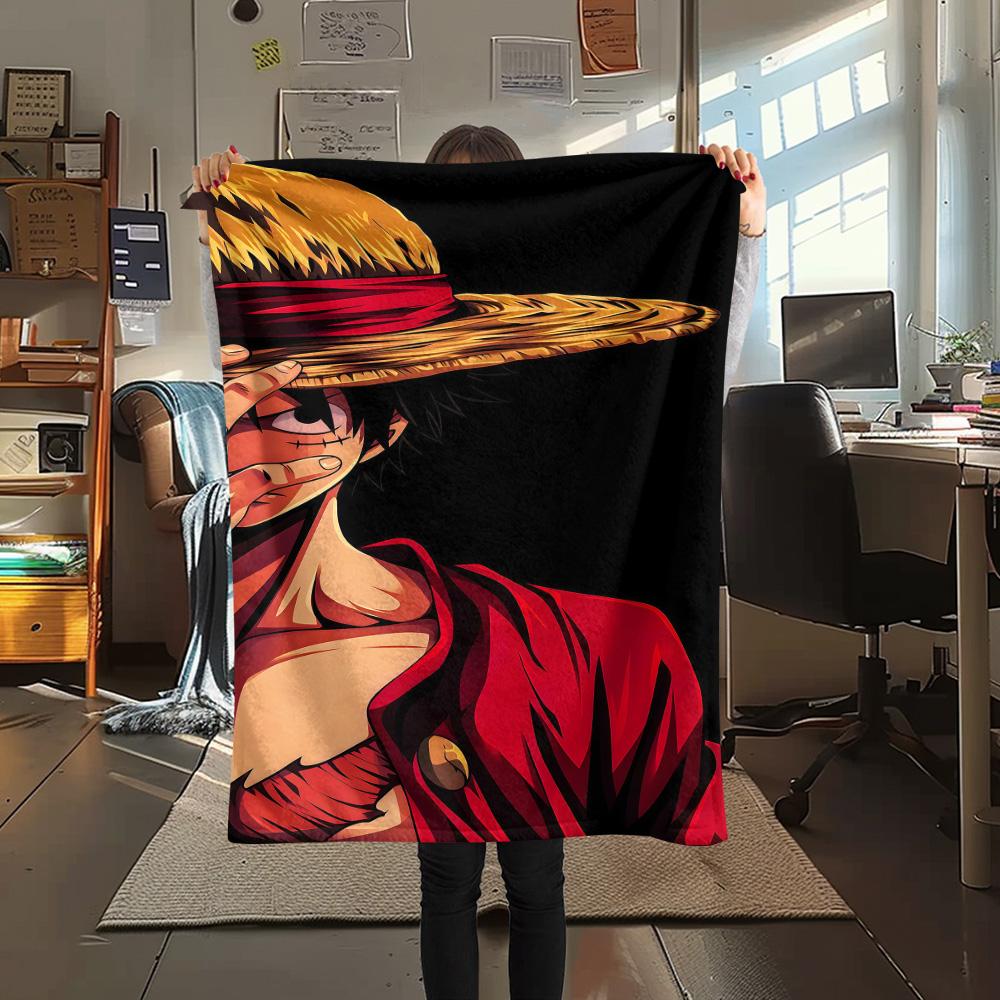 1pz Una Pezzo Monkey D Luffy Coperta in Flanella Fantasia Adatta a Tutte le Stagioni per Arredamento Casa Calore e Comfort Regali Regalo Festivo
