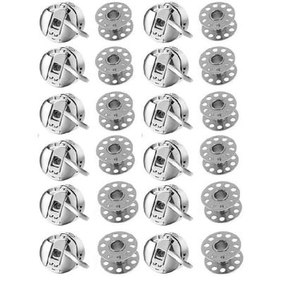 Pack of 24 Bobbins and Cases Sewing Machine Replacement Part Suitable for Sewing Enthusiasts and Professional Tailors