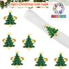 6Pcs Christmas Napkin Rings Xmas Tree Ornaments Christmas Home Kitchen Dinner Table Decoration New Year Party Supplies