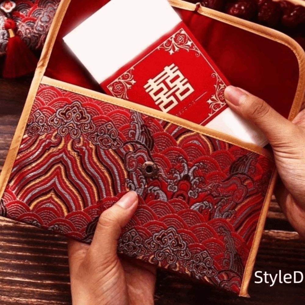 Brocade Cloth Tassel Brocade Red Envelope Year of Horse New Year Money Bag  Chinese Wedding