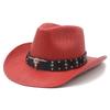 New Western Cowboy Hat Beach Hat Men's and Women's Panama Straw Hat Top Hat American High Top Cowboy Hat