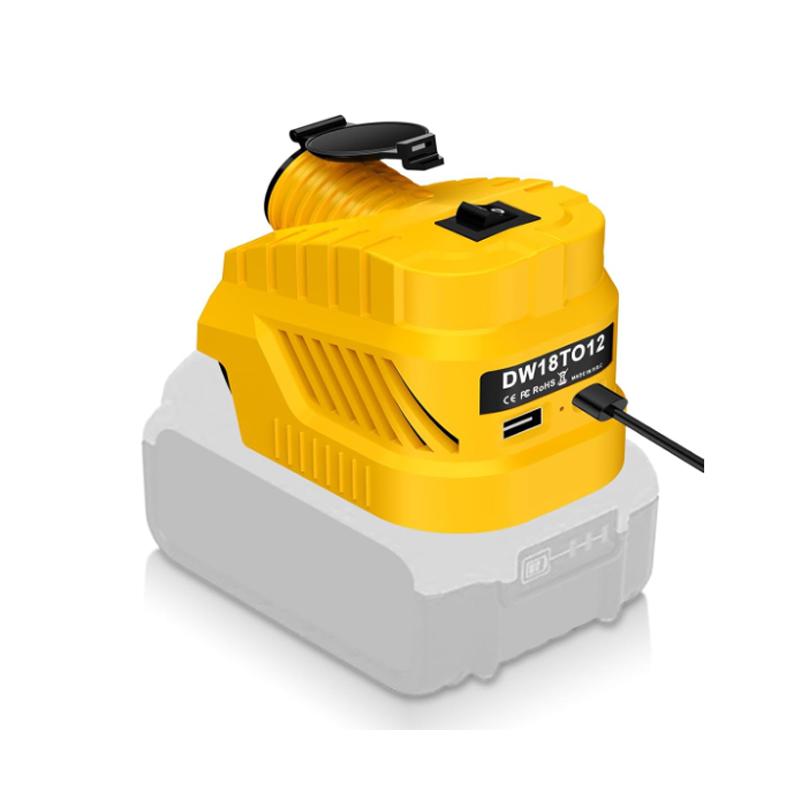 Zigarettenanzünder-Schnittstelle Stromversorgung für Dewalt/Milwaukee 18V Li-Ionen-Akku DC 12V Abwärtswandler Regler mit USB Typ C