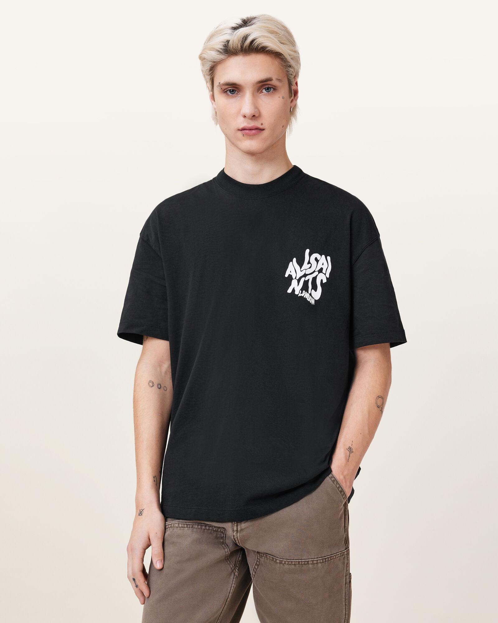 Allsaints Orlando Crew T-Shirt M066Pc-451 Jet Black/M