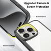 Coque pour iPhone 16 Pro - Protection Antichoc Silicone Noir avec Dos Transparent en PC