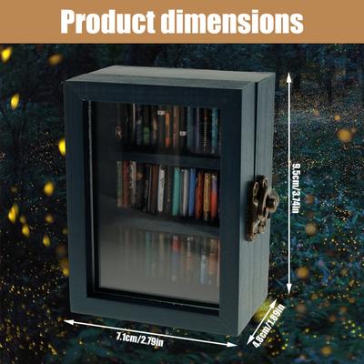 Mini Estante da Ansiedade, Estante de Madeira Shake Estante Shake Biblioteca de Livros em Miniatura com 60 Livros em Miniatura Estante para Alívio do Estresse
