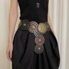 Retro Western Pu Leather Belt For Women With Metal Conchos And Rivets For Dress Accessories