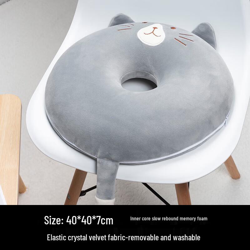 

Tri-polar Memory Foam Cat-Shaped Seat Cushion Animal Shape