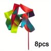 8pcs Rhythmic Dance Ribbons Gymnastics Party Streamers Gymnastics Ribbon Dancer Wand Dancing Ribbon Streamers Fits Artistic Dancing Gymnastics Circus