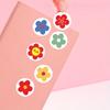 Round Floral Stickers - Vibrant Red Flower Design Paper Reward & Decoration Labels for Journals Gift Wrapping and Greeting Cards