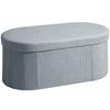 Foldable storage bench/upholstered bench with velvet look for living room, 76 x 38 x 35 cm, dark gray