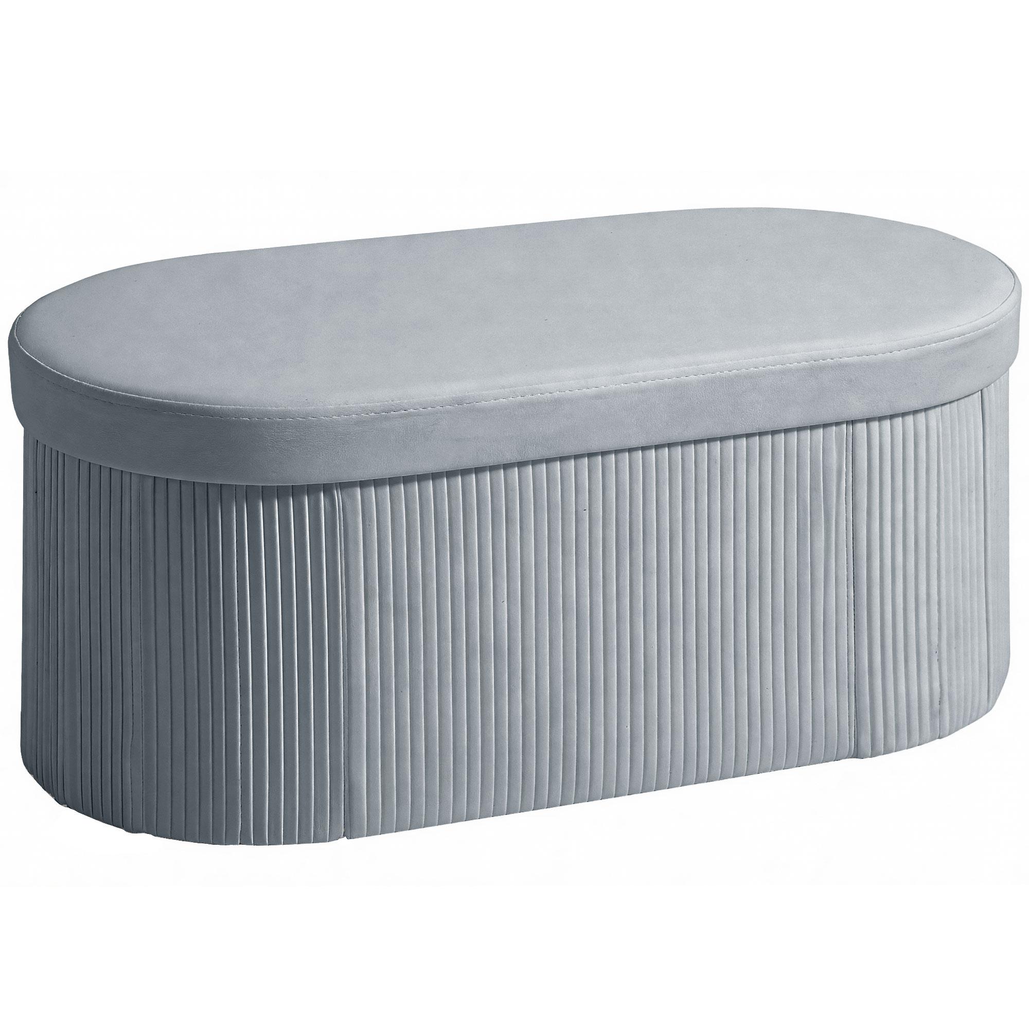 Bench with Storage, Foldable Upholstered Bench