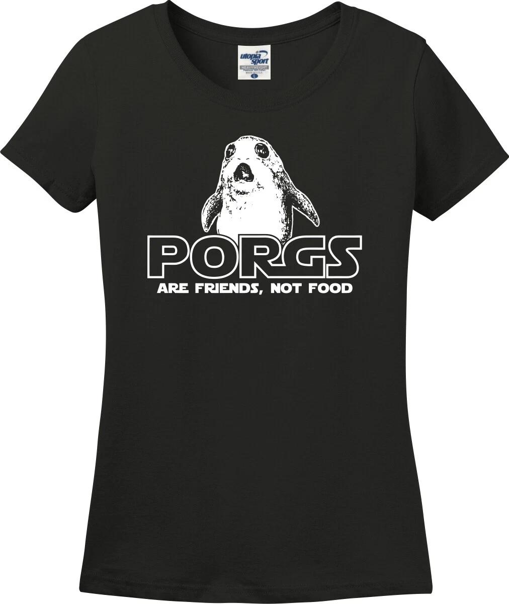 Porgs Are Friends Not Food Funny Missy Fit Ladies T-Shirt (S-3X) XXXL
