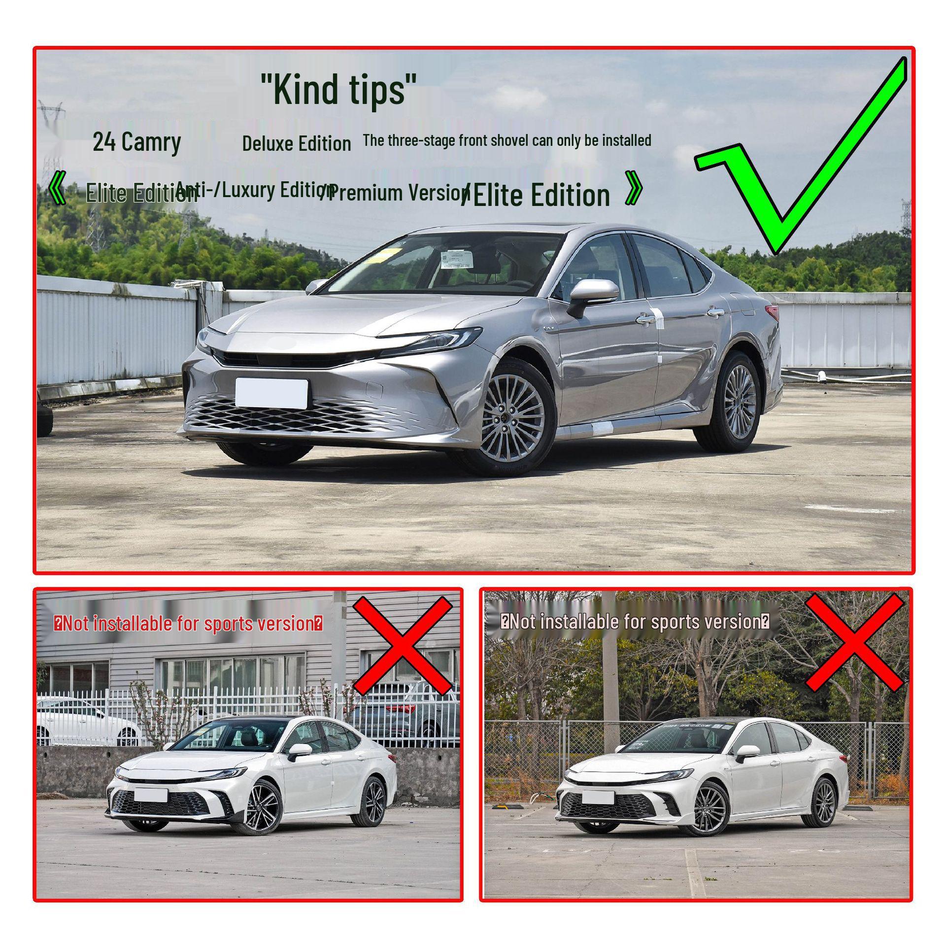 Обвес для Camry 9-го поколения 2024 года: Задний спойлер, Передний сплиттер, Задний бампер, Пороги, Спойлер на крышу, Угловые бамперы