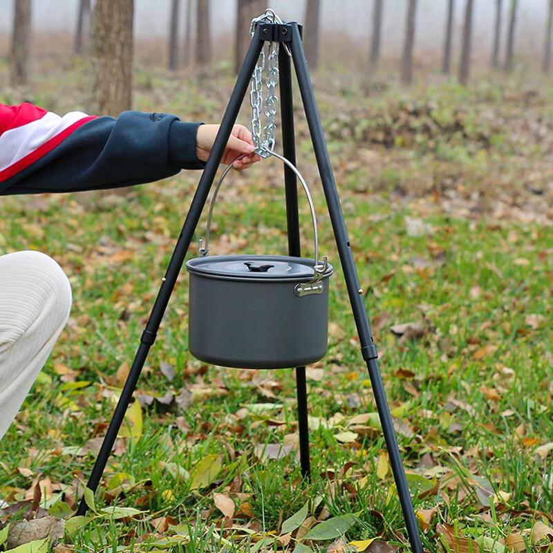 Zushuo Outdoor Camping Bonfire Tripod Stand with Hanging Pot
