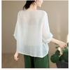 DIMANAF 2026 Summer New Plus Size Women Blouse Shirt Elegant Embroidery Floral Lady Tops T-Shirt Cotton Fashion Clothing