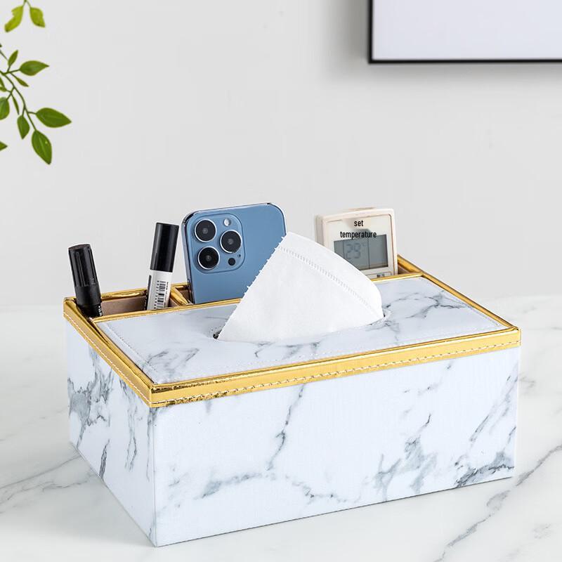 Leather Marble Pattern Tissue Box
