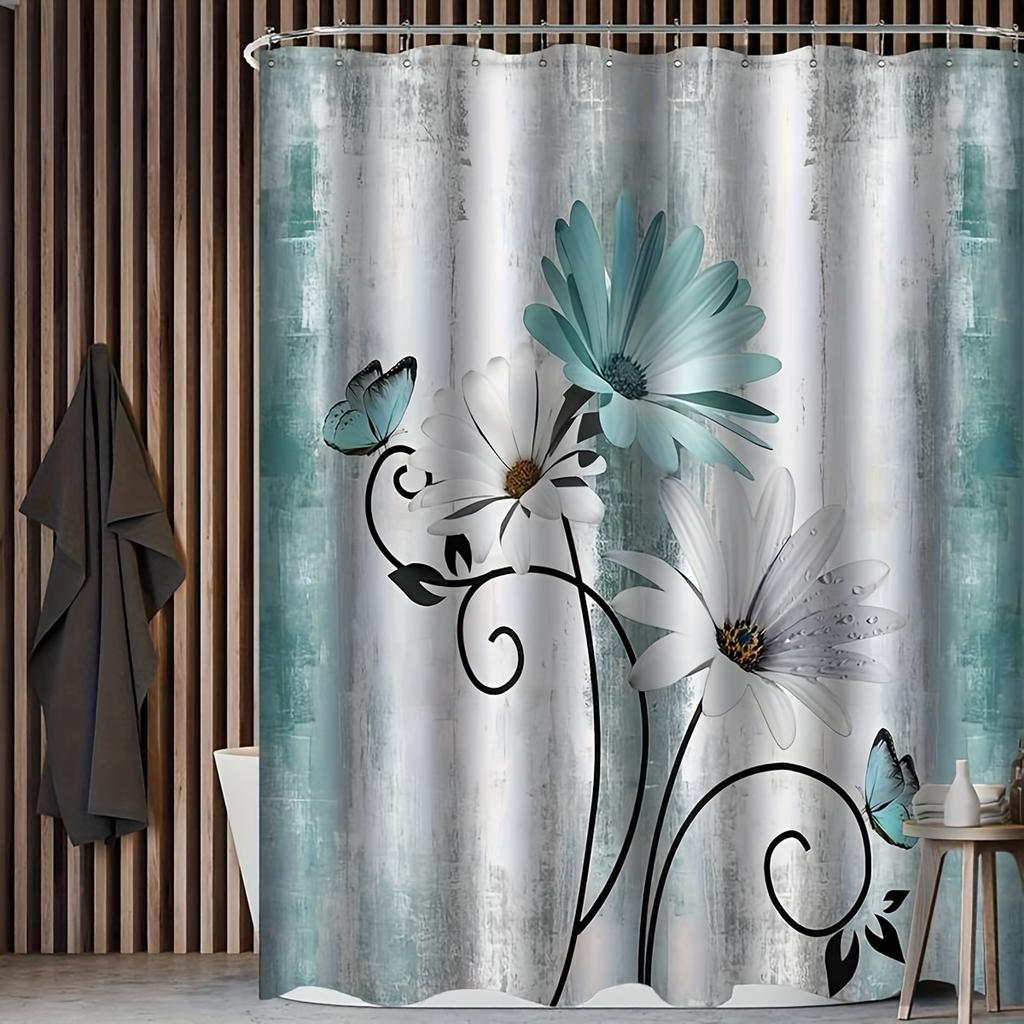 Bathroom Abstract Bohemian Shower Curtain Medieval Minimalist Art Polyester Fabric Shower Curtain 180 * 180CM with 12 Hooks