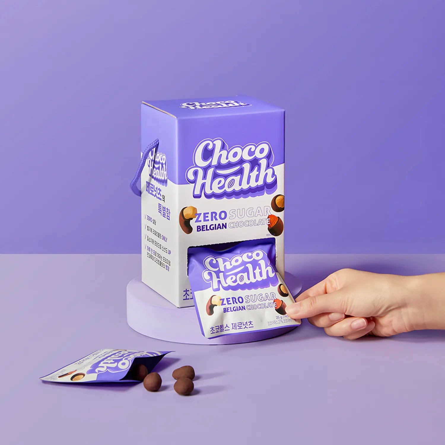 ChocoHealth Zero Nuts Zero-Sugar Belgian Chocolate 25g 10 Packs Belgian Chocolate