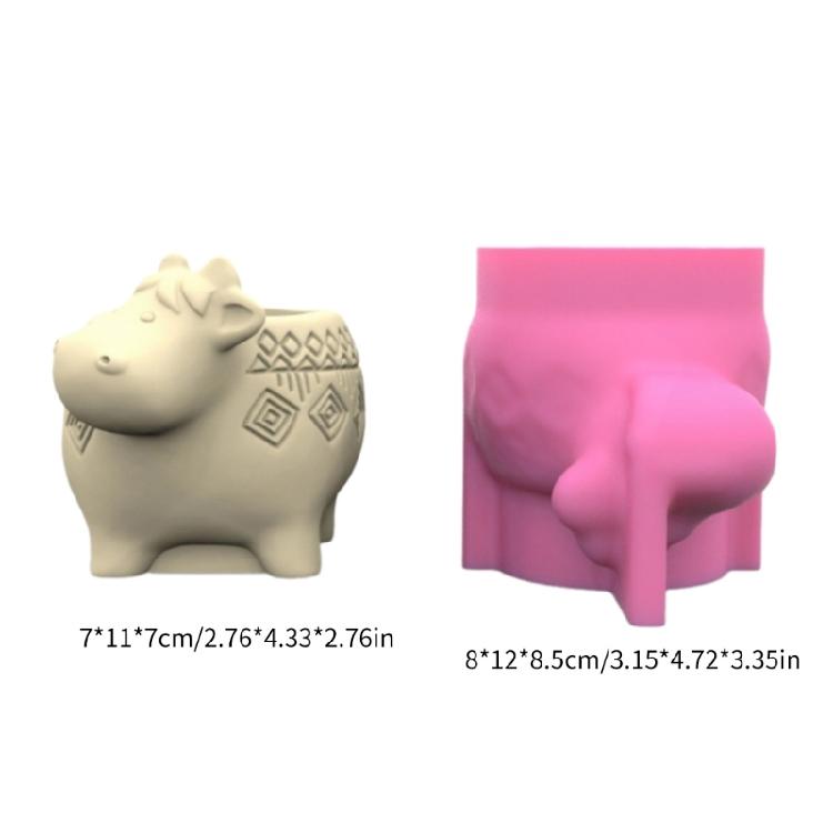 Easy To Use Flower Pots Mould Cow Shaped Planter Silicone Mold Personalized Succulent Vases Jewelry Crafting Mould