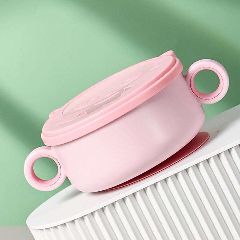 Baby Stainless Steel Feeding Food Tableware Suction Cup Non-slip Bowl Spoon Fork Straw Set Toddler Dinnerware