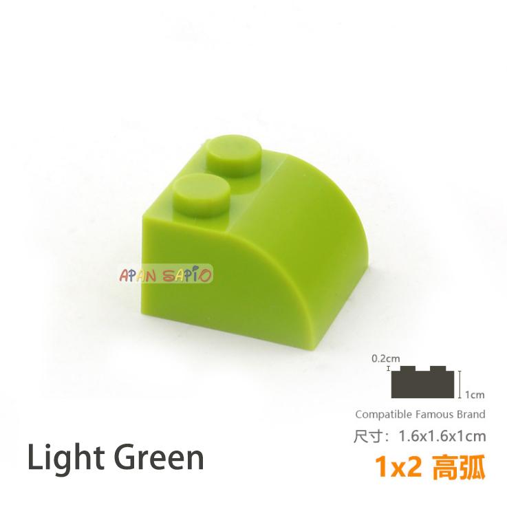 20pcs/lot DIY Blocks Building Bricks Radian 1X2 Educational Assemblage Construction Toys for Children Size Compatible With Brand