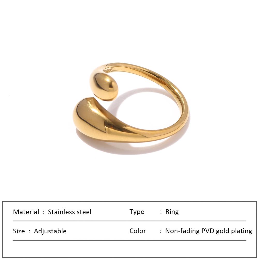Waterproof Stainless Steel Ring for Women Non-fading Heart Ring Stylish Metal Rings Simple New Jewelry
