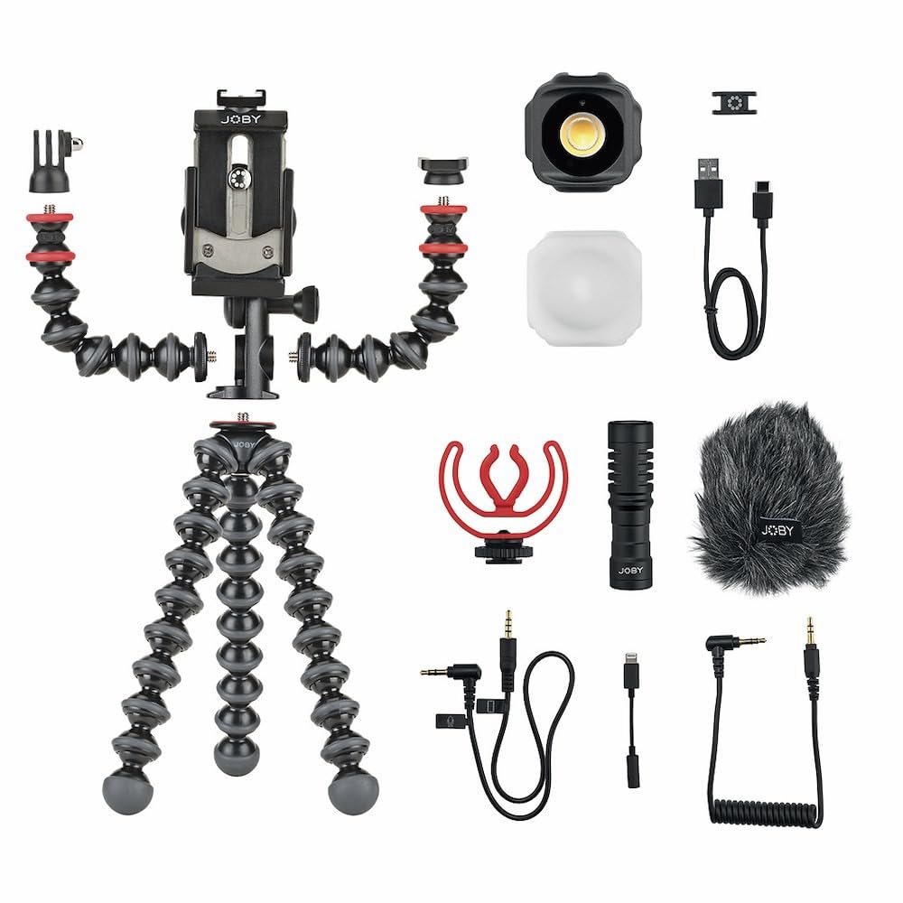 JOBY Gorillapod Mobile VLOG Kit Webo and Beamo Mini LED Flexible Smartphone Smartphone and Light for Video and Mobile Content Includes Beamo Mini LED