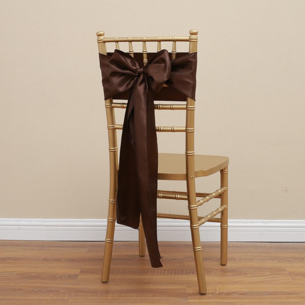 5pcs Vintage Bow Chair Cover 275cm Chair Back Ribbon Satin Wedding Chair Sashes  Baby Shower