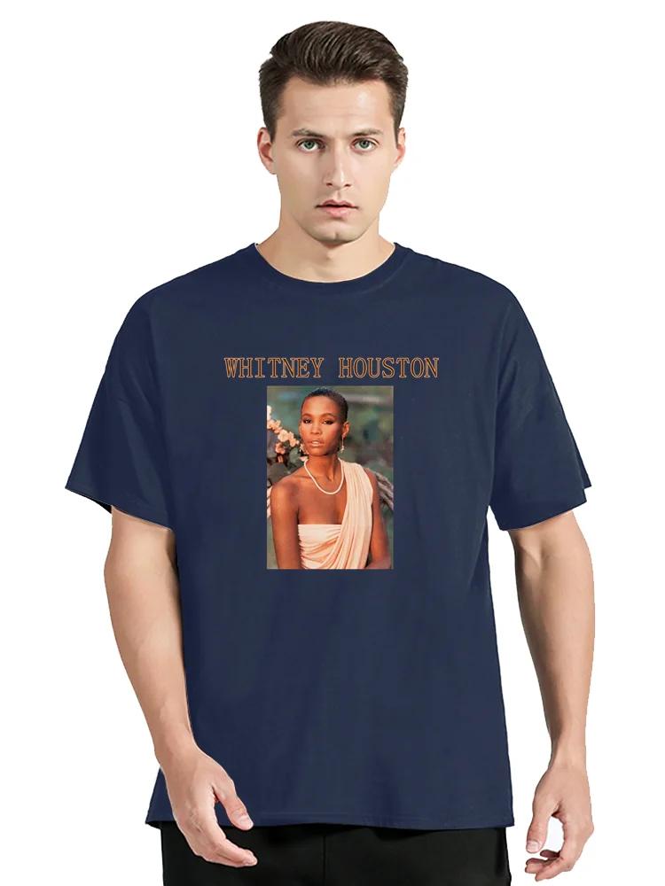 Men Whitney Houston T-shirt Short Sleeve Tshirt Black O-Neck Cotton T Shirt Men Top Tee Plus Size Harajuku Clothing