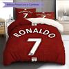 Lenjerie de pat cu model Cristiano Ronaldo Decorațiune pentru casă Cadou de ziua de naștere (1 * husă de pilotă + 2 * fețe de pernă, fără miez),merchandise pentru fani.